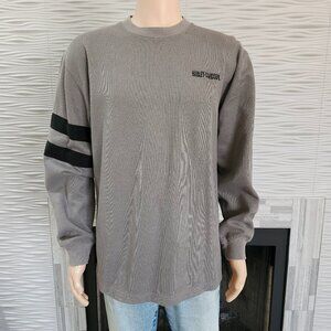 Harley Davidson Sweater Embroidered Crewneck Ribbed Gray Mens Size Large